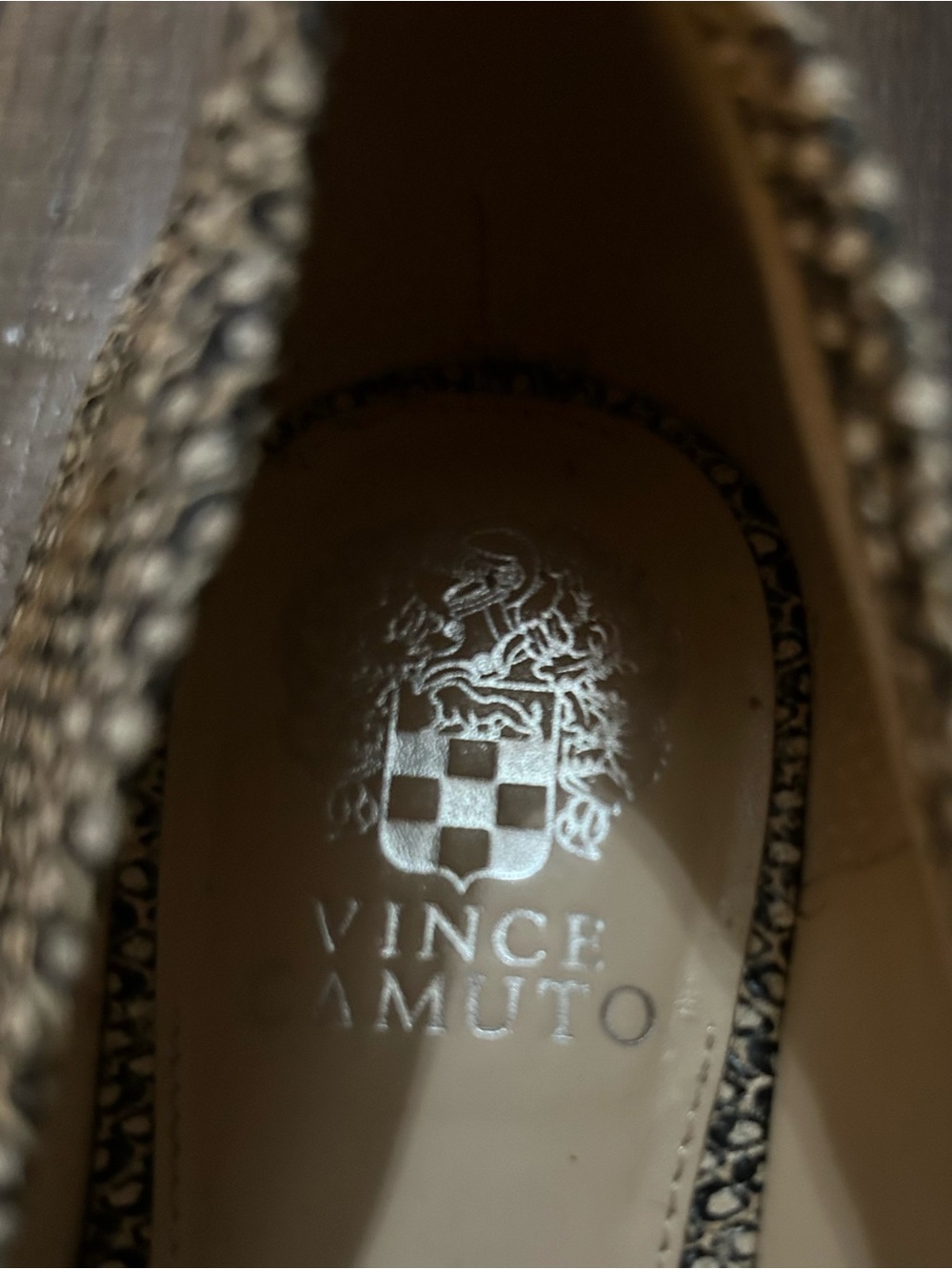 Vince Camuto Womens Patterned Beige and Black Penny Loafers size 11 - Picture 5 of 7